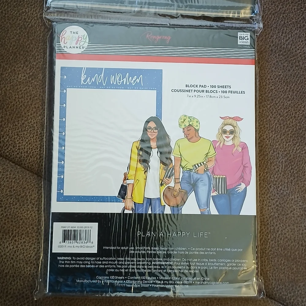 The Happy Planner X Rongrong DeVoe block pad 100 sheets classic sized